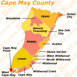 cape may county map Cape May County Municipalities Map Nj Italian Heritage Commission cape may county map