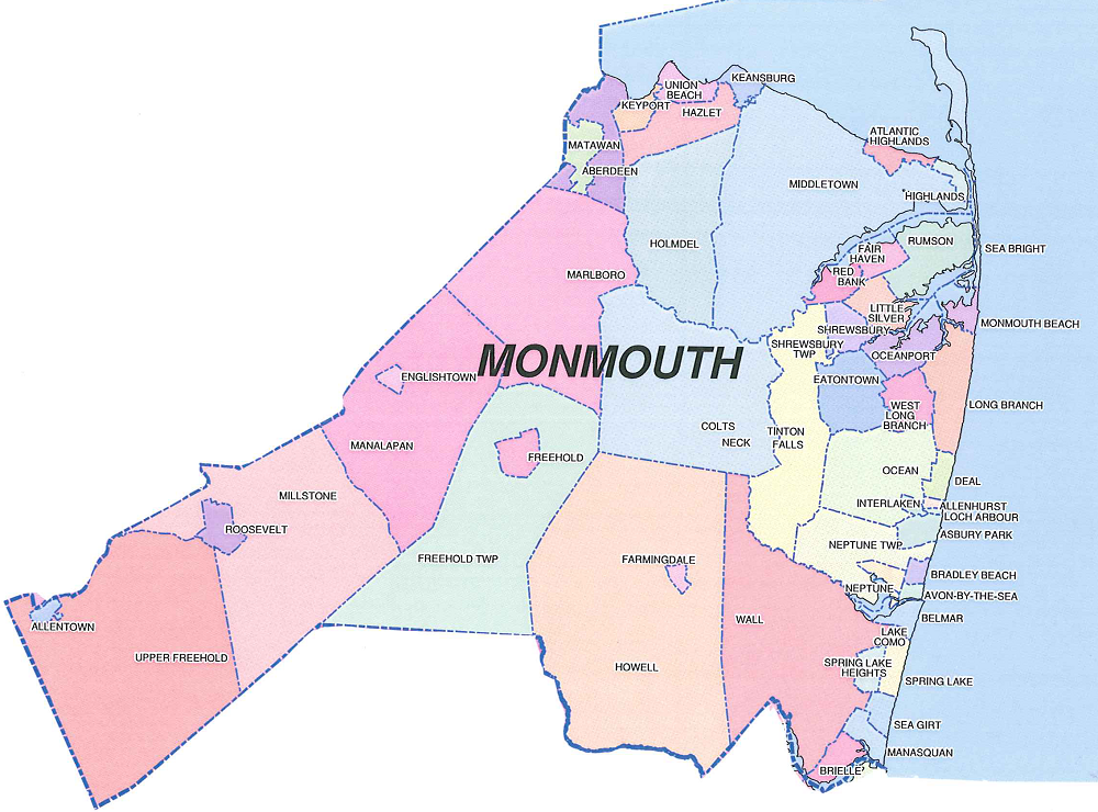 map of monmouth county nj Monmouth County Municipalities Map Nj Italian Heritage Commission