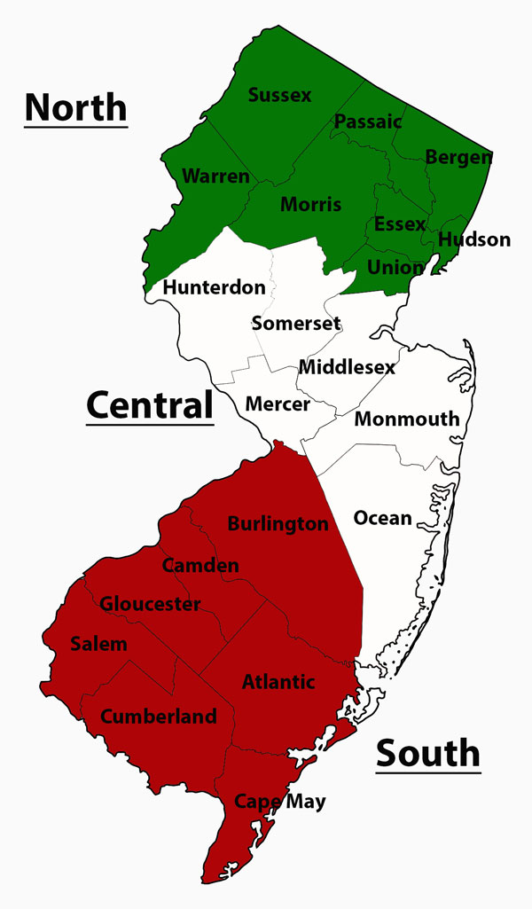 New Jersey Italian County Map