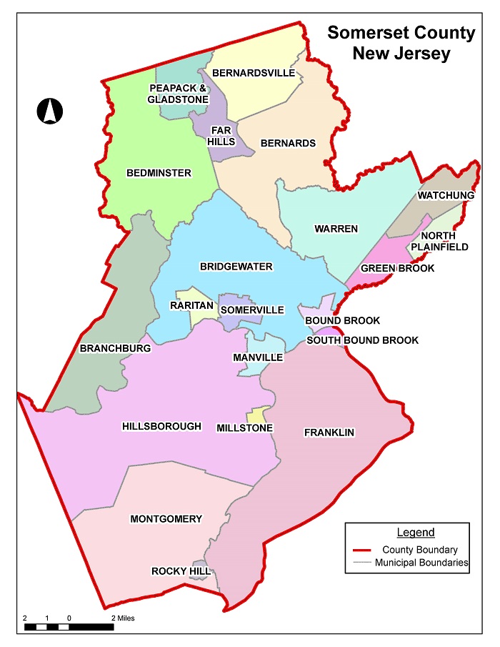 Map Of Somerset County Nj